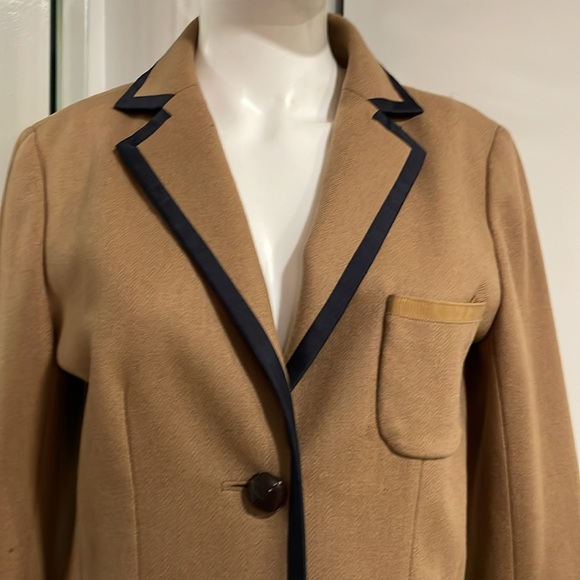 Vintage J. Crew Tan Wool Blazer Sz6 - Picture 2 of 11